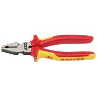 Knipex VDE Fully Insulated High Leverage Combination Pliers 180mm - 02 08 180 UKSBE